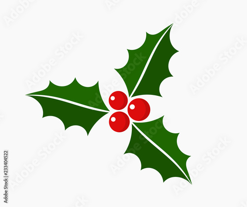 Holly berry Christmas icon