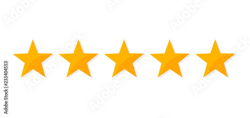 Five stars rating icon. Vector illustration.