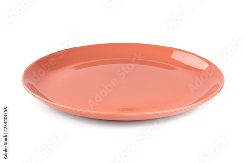 Rose red pastel plate isolated on white background