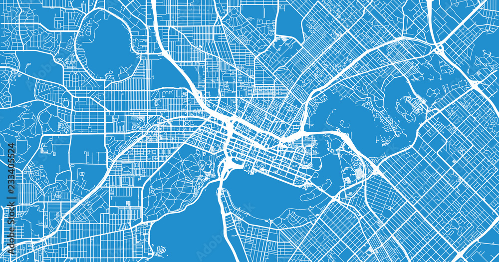 Urban vector city map of Perth, Australia