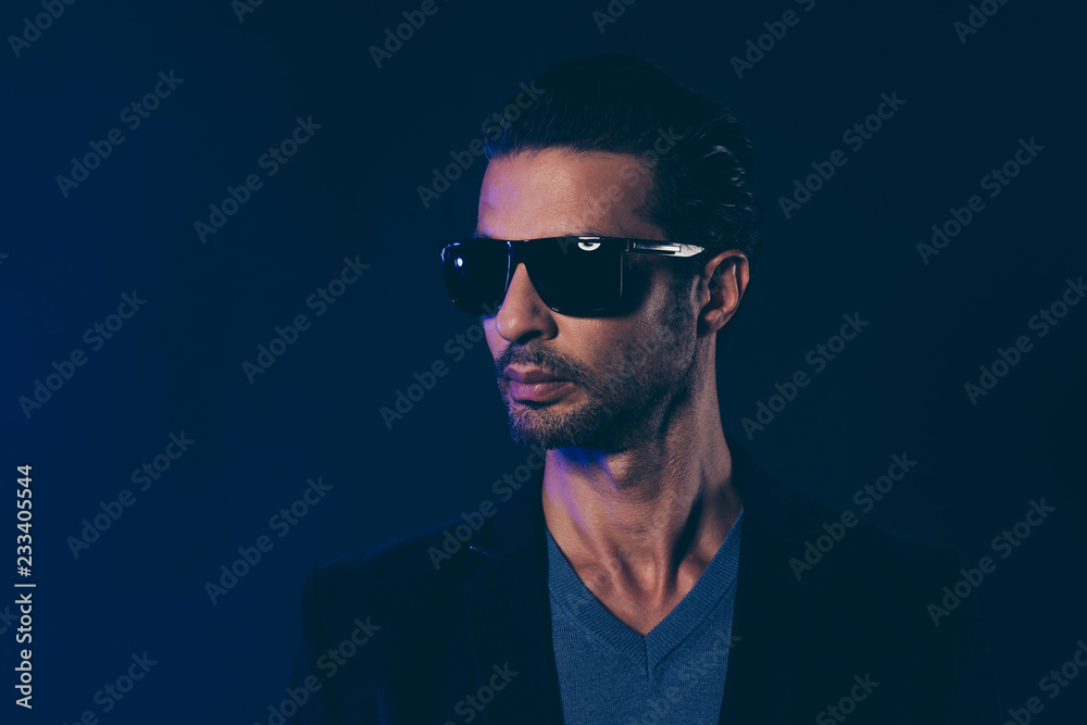 Close-up portrait of nice lovely arrogant confident well-groomed Close-up portrait of nice lovely arrogant confident well-groomed