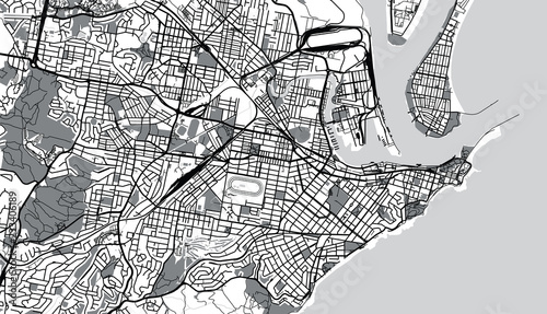 Urban vector city map of Newcastle, Australia