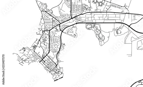 Urban vector city map of Darwin, Australia