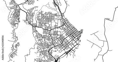Urban vector city map of Cairns, Australia