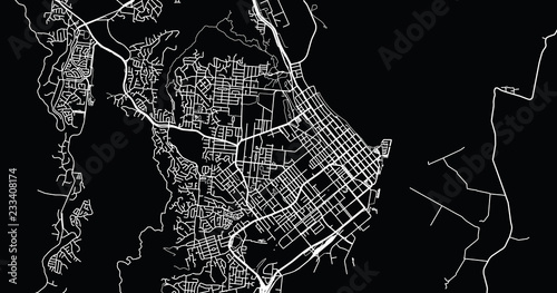 Urban vector city map of Cairns, Australia