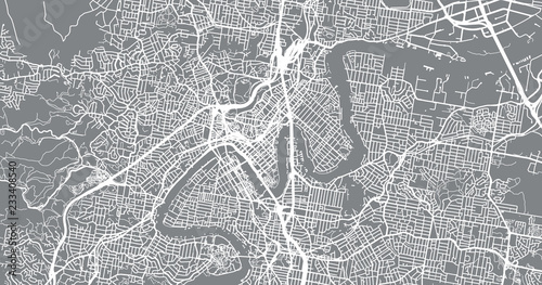 Urban vector city map of Brisbane  Australia