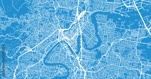 Urban vector city map of Brisbane, Australia