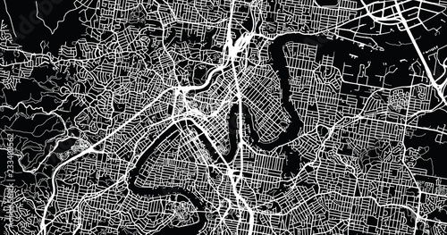 Urban vector city map of Brisbane, Australia
