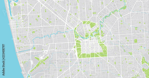 Urban vector city map of Adelaide, Australia