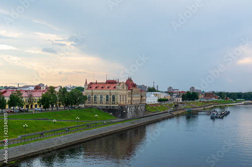 Embankment of the Volga river in Rybinsk before the rain © nsdpower
