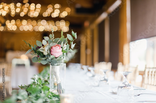 wedding table with flowers