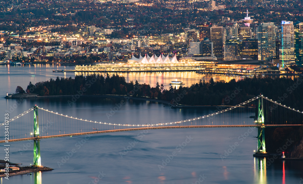 Vancouver city at dusk