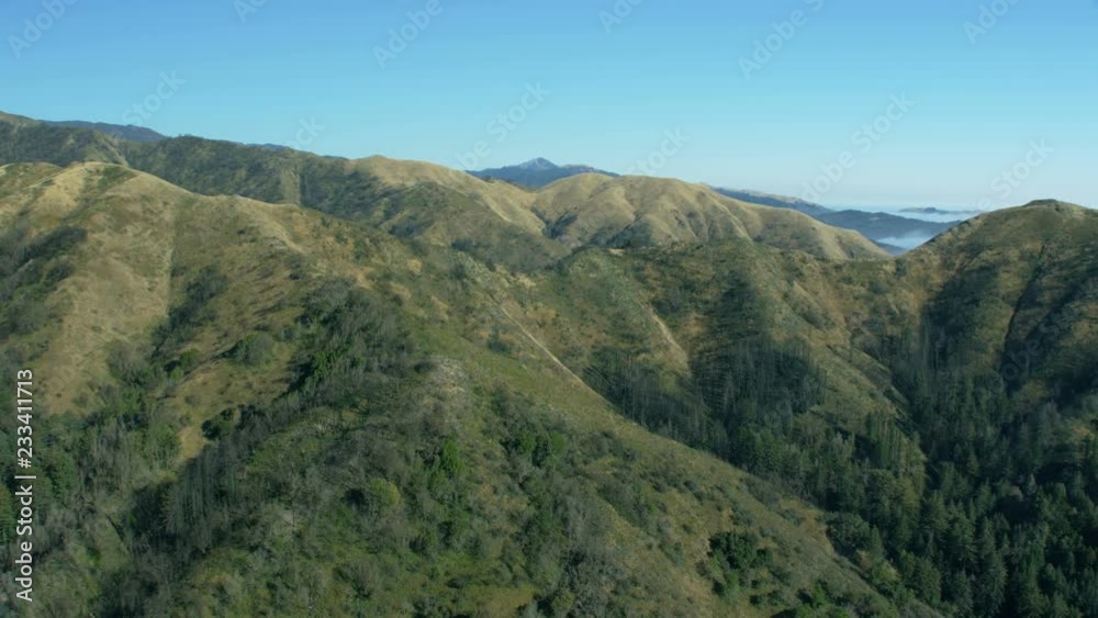 Aerial view Santa Lucia Mountains Big Sur California Aerial view Santa Lucia Mountains Big Sur California