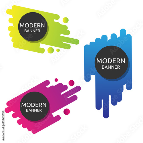 color nice funny logo Modern banner collection