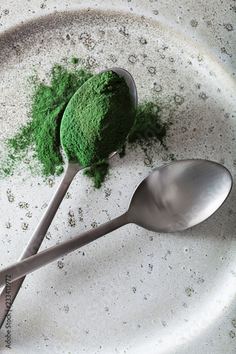 Fototapeta Naklejka Na Ścianę i Meble -  spirulina powder healthy dietary supplement