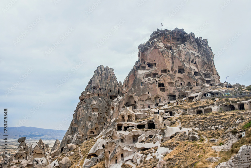 landscape of Uchisar Castle in cappadocia