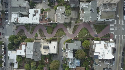 Looking down on Lombard Street