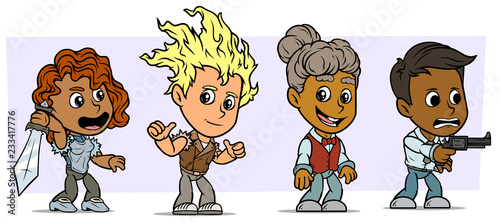 Cartoon funny boy and girl characters. Vol. 10