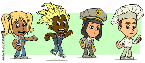 Cartoon funny boy and girl characters. Vol. 16