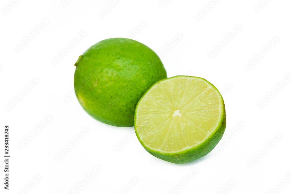 Lime slice isolated on white background with clipping path Lime slice isolated on white background with clipping path