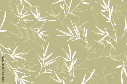 Seamless graphic hand drawn bamboo pattern 

