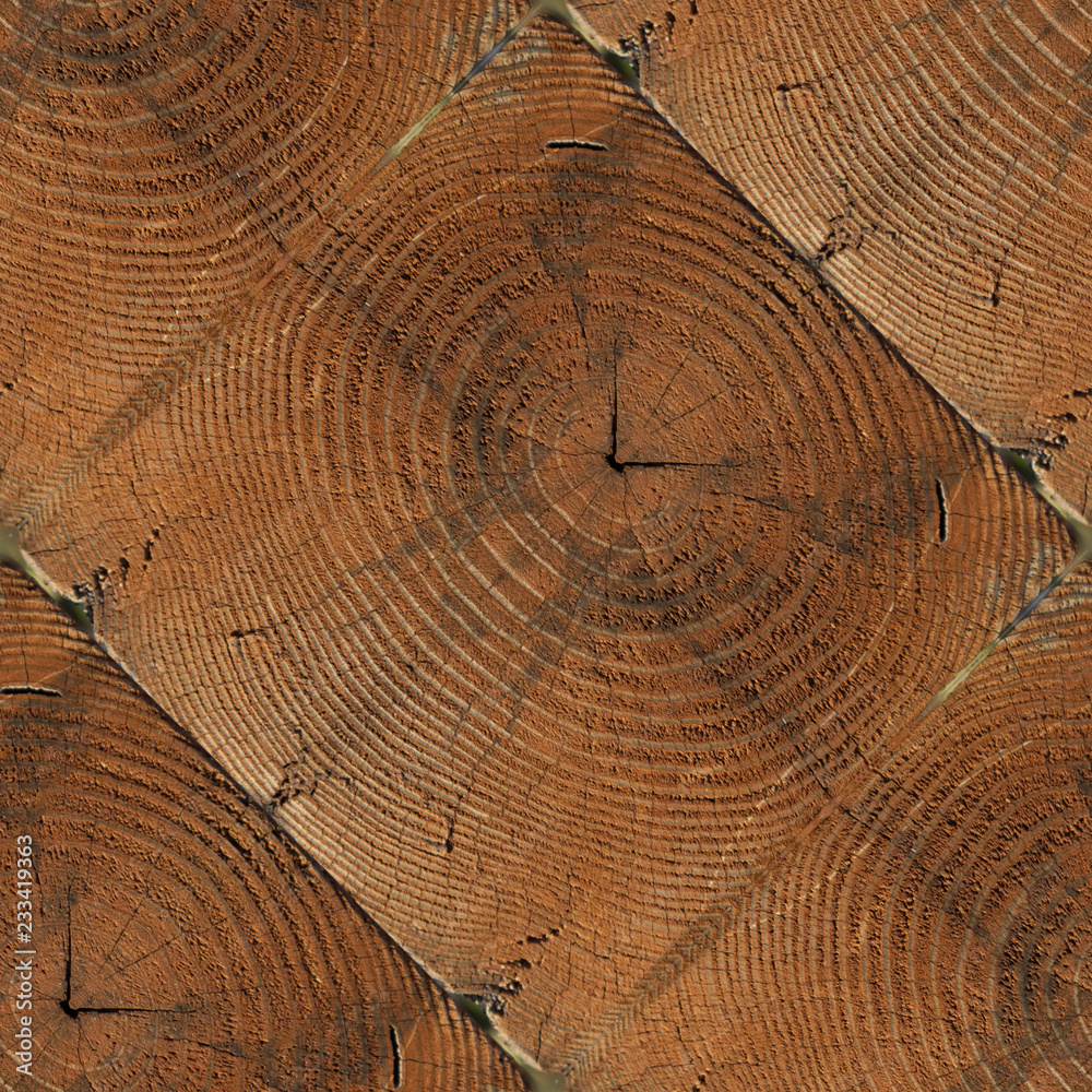 Naklejka premium Seamless pattern of textured wooden brick wall with girdle