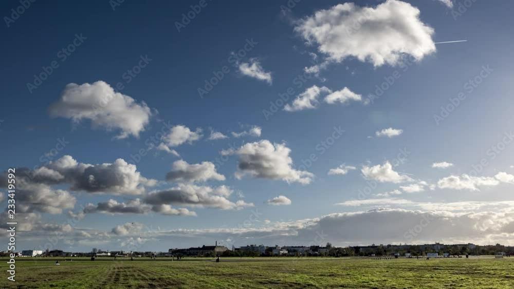 A A cloudscape Timelapse made at Tempelhofer Feld, the former Templehof Airport in Berlin. A A cloudscape Timelapse made at Tempelhofer Feld, the former Templehof Airport in Berlin.