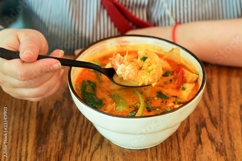 Canvas Print Traditional Indonesian laksa soup