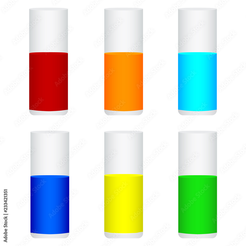 Set of Glass with Different Fillers isolated on white background. Vector illustration for your design. Set of Glass with Different Fillers isolated on white background. Vector illustration for your design.
