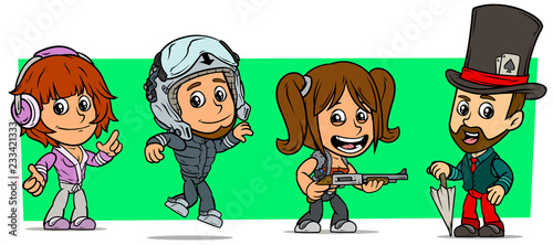 Cartoon funny boy and girl characters. Vol. 45