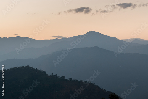 Scenic view of mountain range, Darjeeling, West Bengal, India