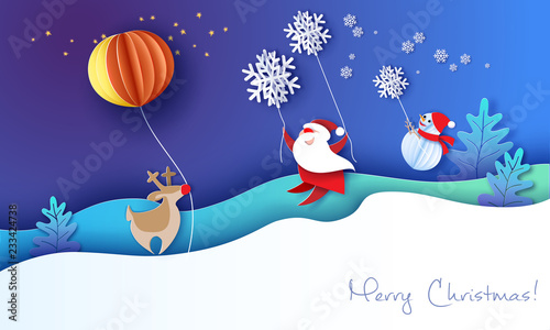 Merry Christmas design card with Santa Claus