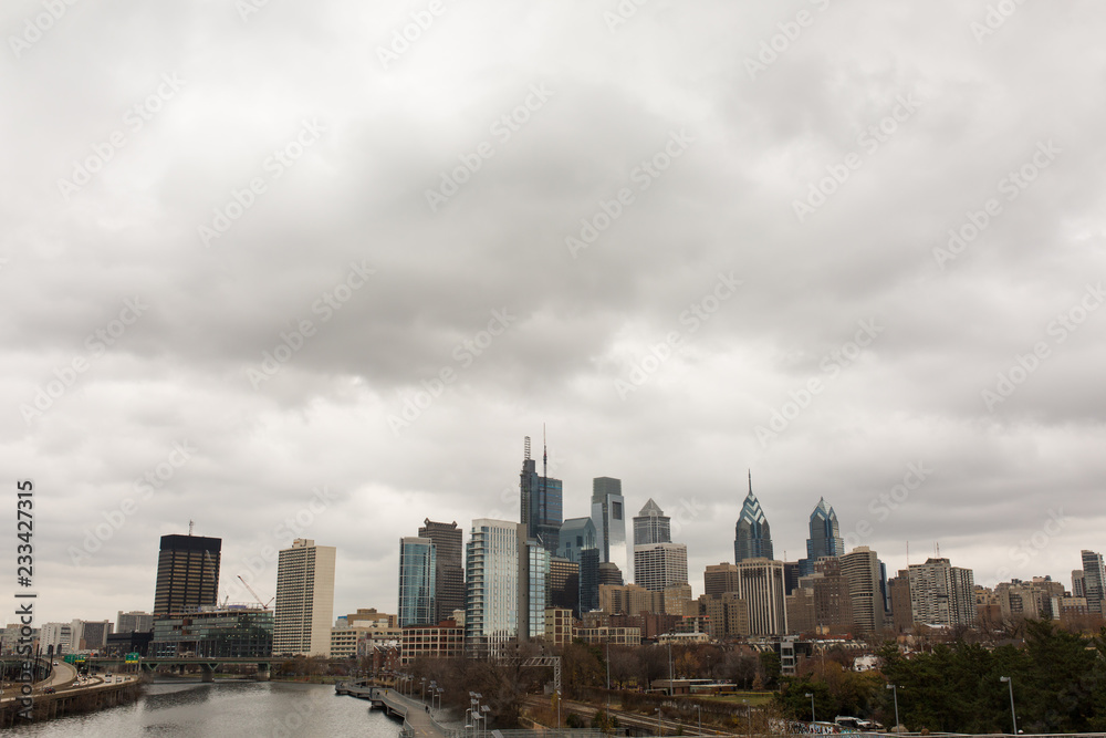 Philadelphia Skyline Cloudy