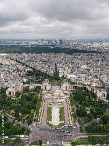 Le Palais Chaillot à Paris vue du ciel