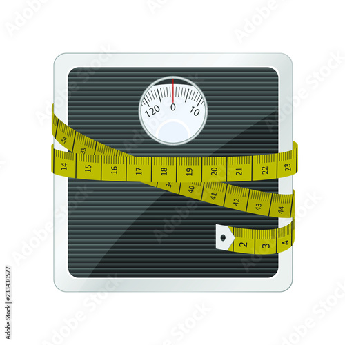 Bathroom weighing scale vector design