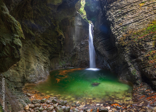 The Kozjak Waterfall is one of the greatest remarkableness in Kobarid region, Slovenia.