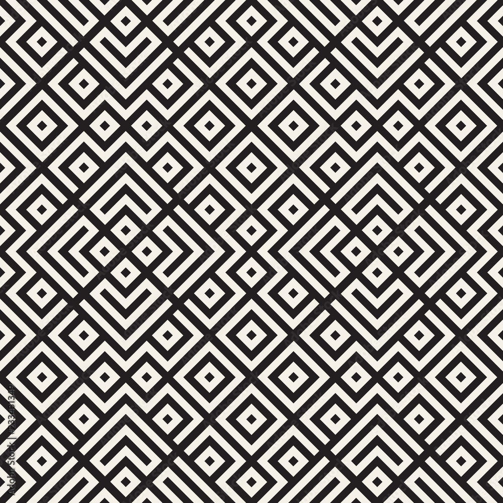 Ethnic pattern vector design. Seamless lattice background. Square repeating lines elements.