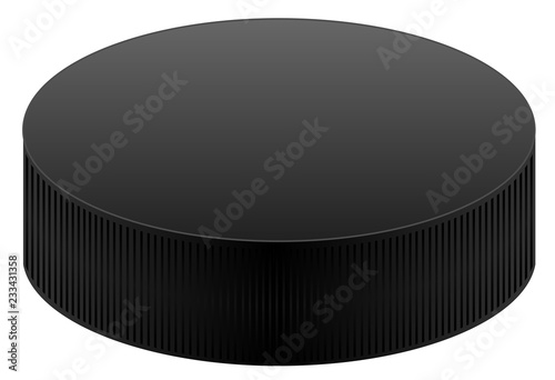 Canvas Print Realistic black puck vector eps 10