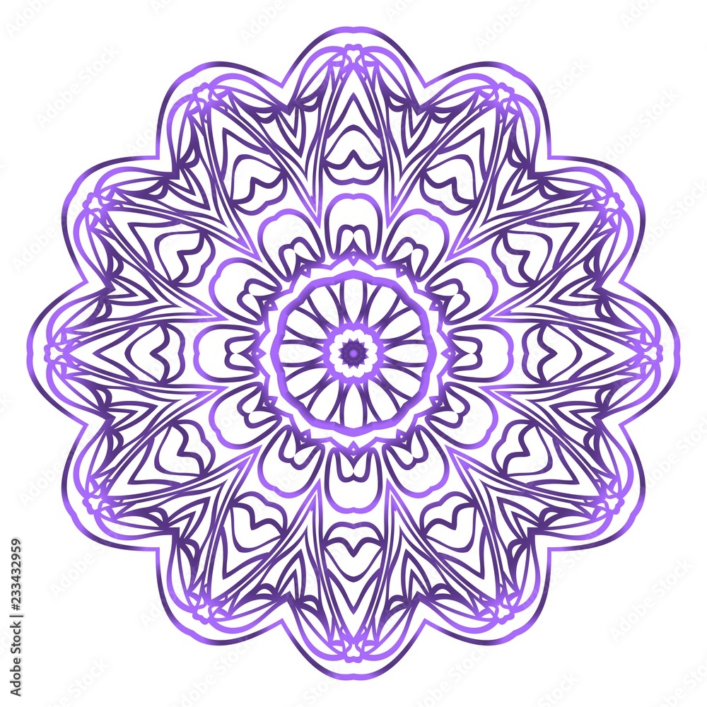 Mandala Style Vector Shapes. Decorative Cicle ornament. Floral design.