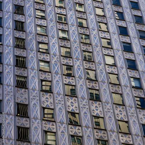 Full frame shot of Socony-Mobil Building exterior, 42nd Street, Midtown Manhattan, New York City, New York State, USA