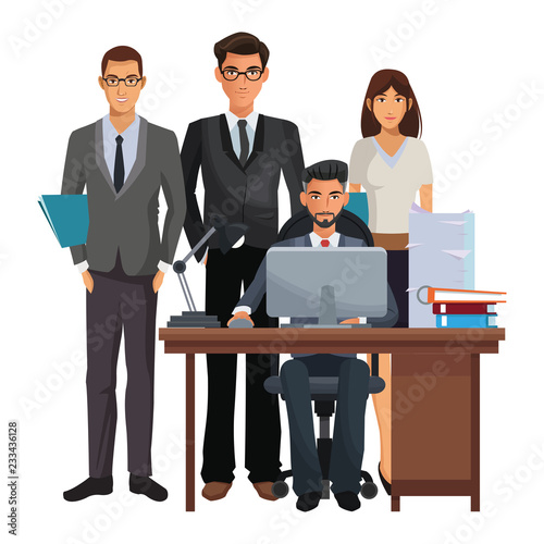 business coworkers executives cartoon