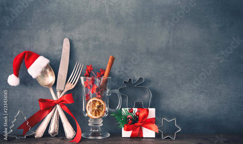 Christmas dinner background photo