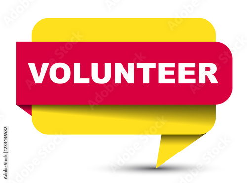 red vector banner volunteer