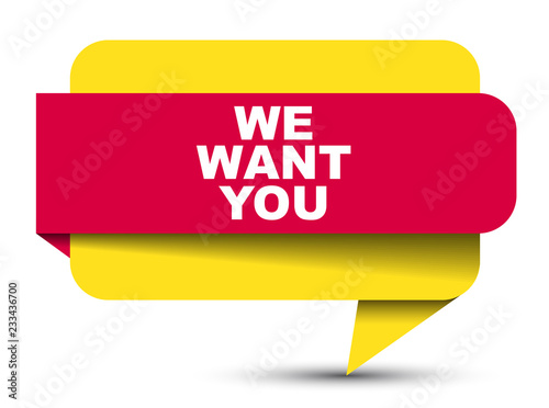 red vector banner we want you