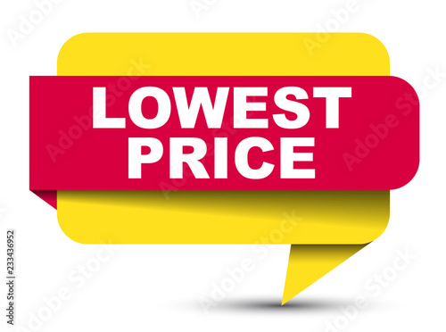 red vector banner lowest price