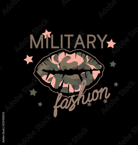 This vector print is for t-shirt. Graphic design for screen-printing press in typography. There is a stylized word and slogan. Can be used for denim and knitwear clothes in fashion.