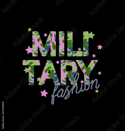 This vector print is for t-shirt. Graphic design for screen-printing press in typography. There is a stylized word and slogan. Can be used for denim and knitwear clothes in fashion.