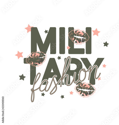 This vector print is for t-shirt. Graphic design for screen-printing press in typography. There is a stylized word and slogan. Can be used for denim and knitwear clothes in fashion.