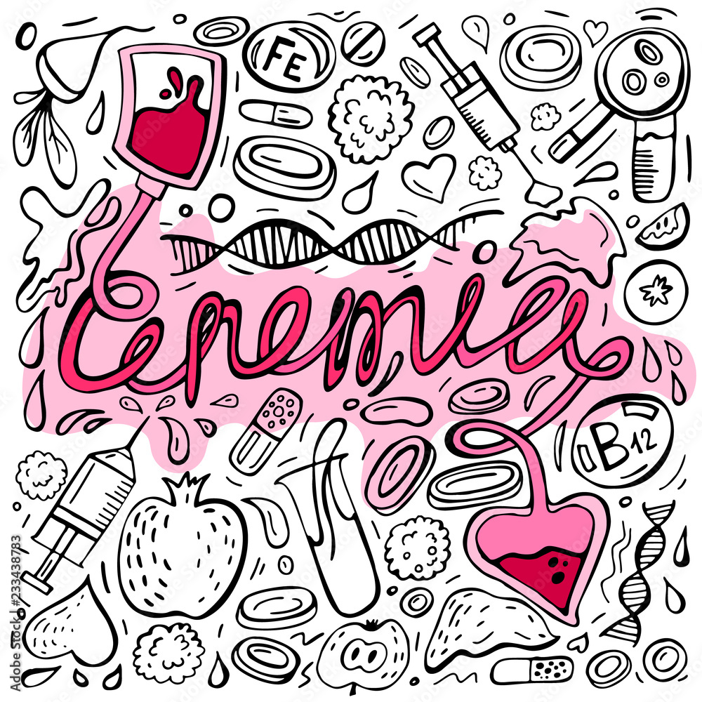 6944815 Anemia doodles background