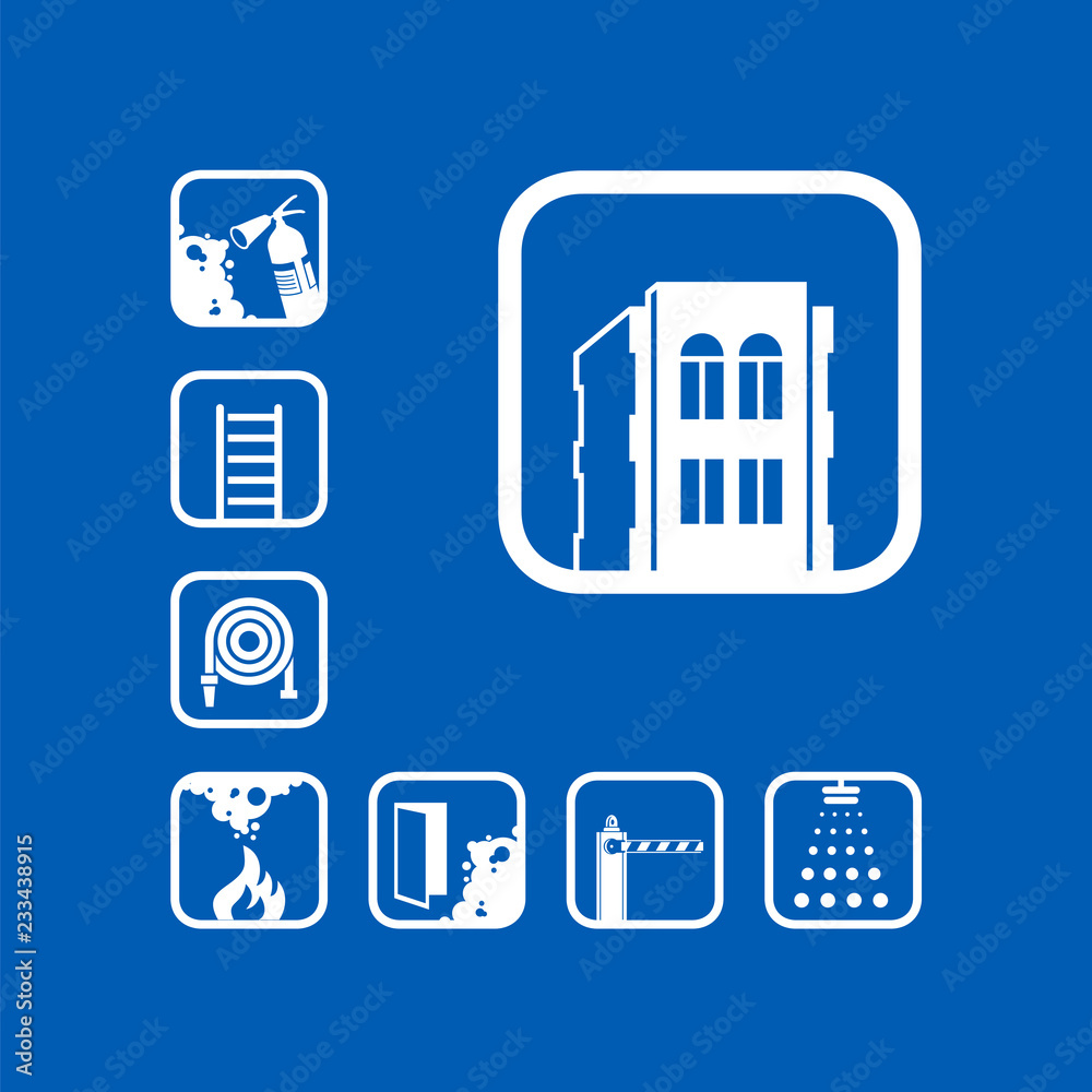 Smart home icon, set of isolated vector